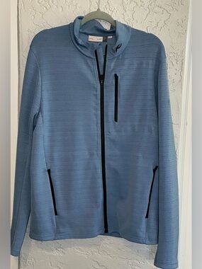 Men's KJUS Light Blue Full-Zip Colton Midlayer Jacket with Black Zippers